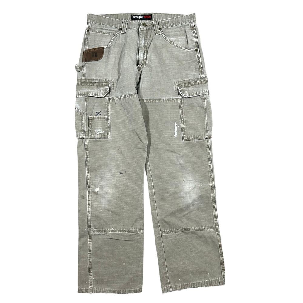 Vintage Riggs Workwear Double Knee Cargo Pants 33x30 Faded Distressed Y2K